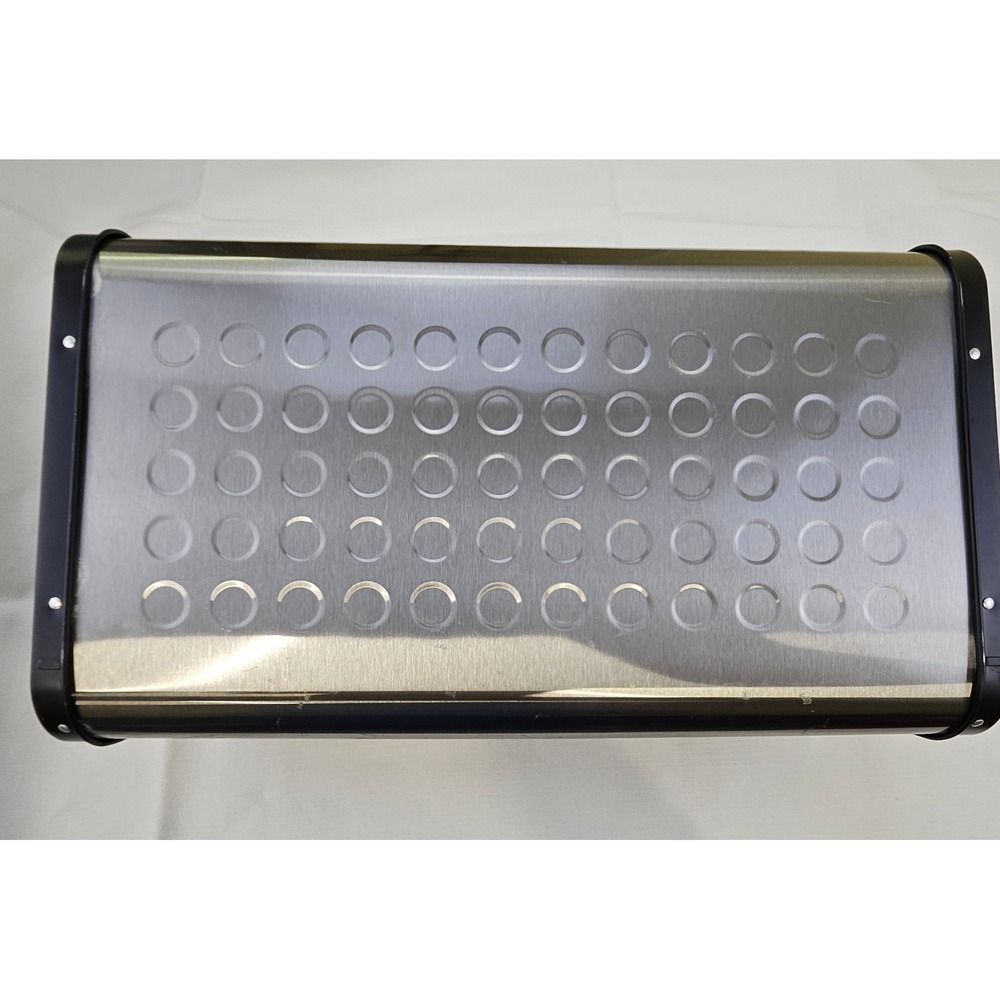 Brabantia Roll Top Bread Box Brushed Stainless Steel Black Kitchen Storage Bin - Picture 9 of 13